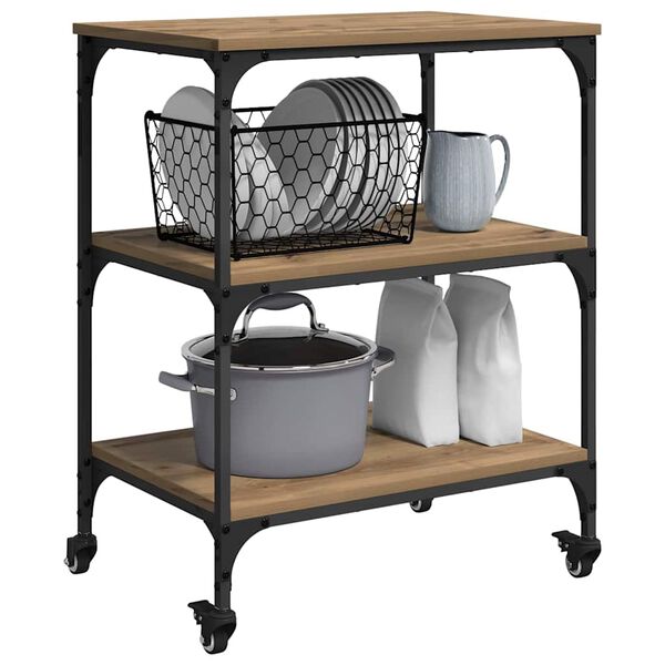 vidaXL Καρότσι Κουζίνας Artisan Oak 60 x 41 x 76 εκ.