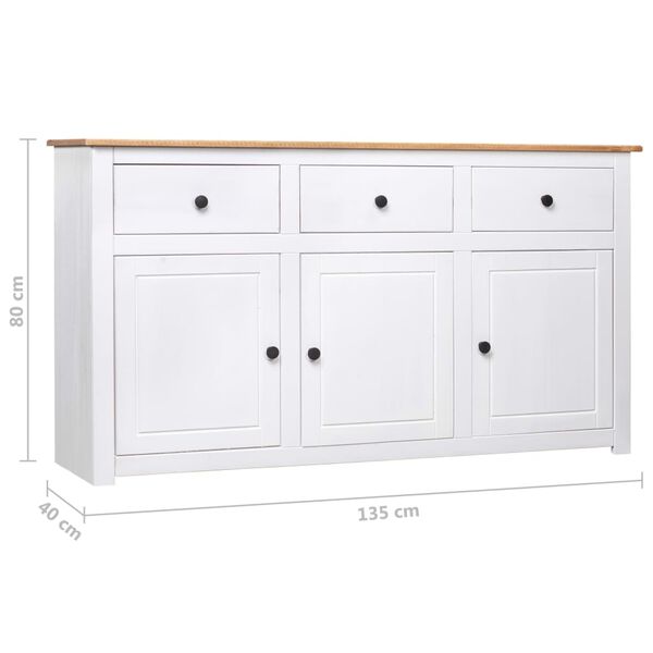vidaXL Μπουφές Λευκός 135 x 40 x 80 εκ. από Ξύλο Πεύκου Σειρά Panama