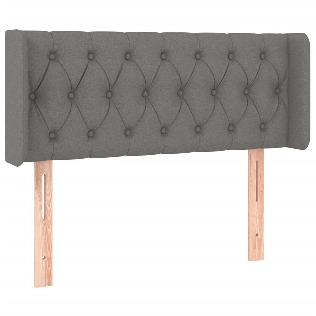 vidaXL Κεφαλάρι Κρεβατιού LED Σκούρο Γκρι 93x16x78/88 εκ. Υφασμάτινο