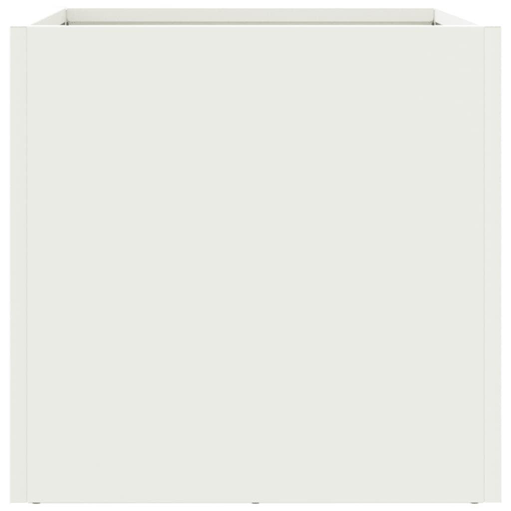 vidaXL Ζαρντινιέρες 2 τεμ. Λευκές 32x30x29εκ. από Χάλυβα