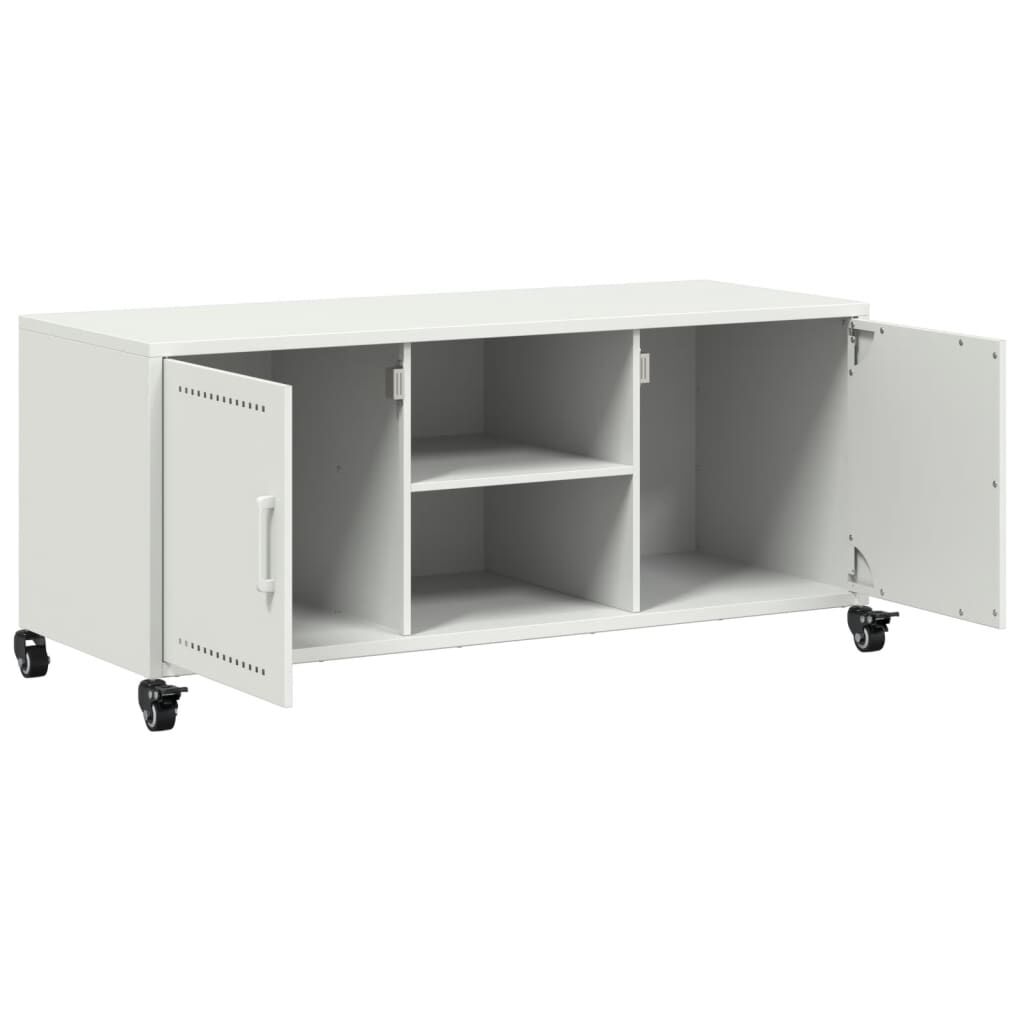 vidaXL Έπιπλο Τηλεόρασης Λευκό 100,5x39x43,5 εκ. Ατσάλι