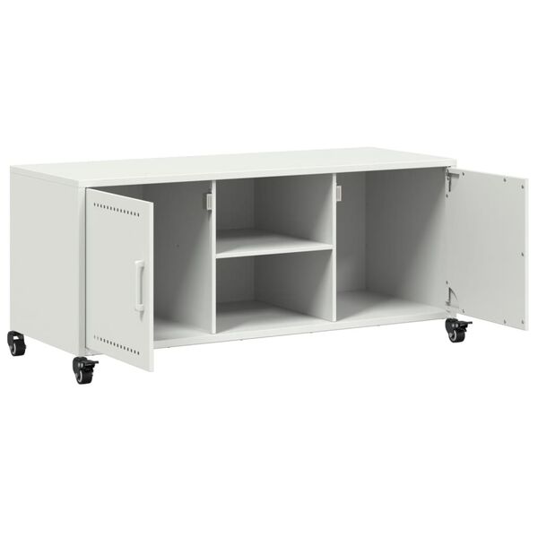 vidaXL Έπιπλο Τηλεόρασης Λευκό 100,5x39x43,5 εκ. Ατσάλι
