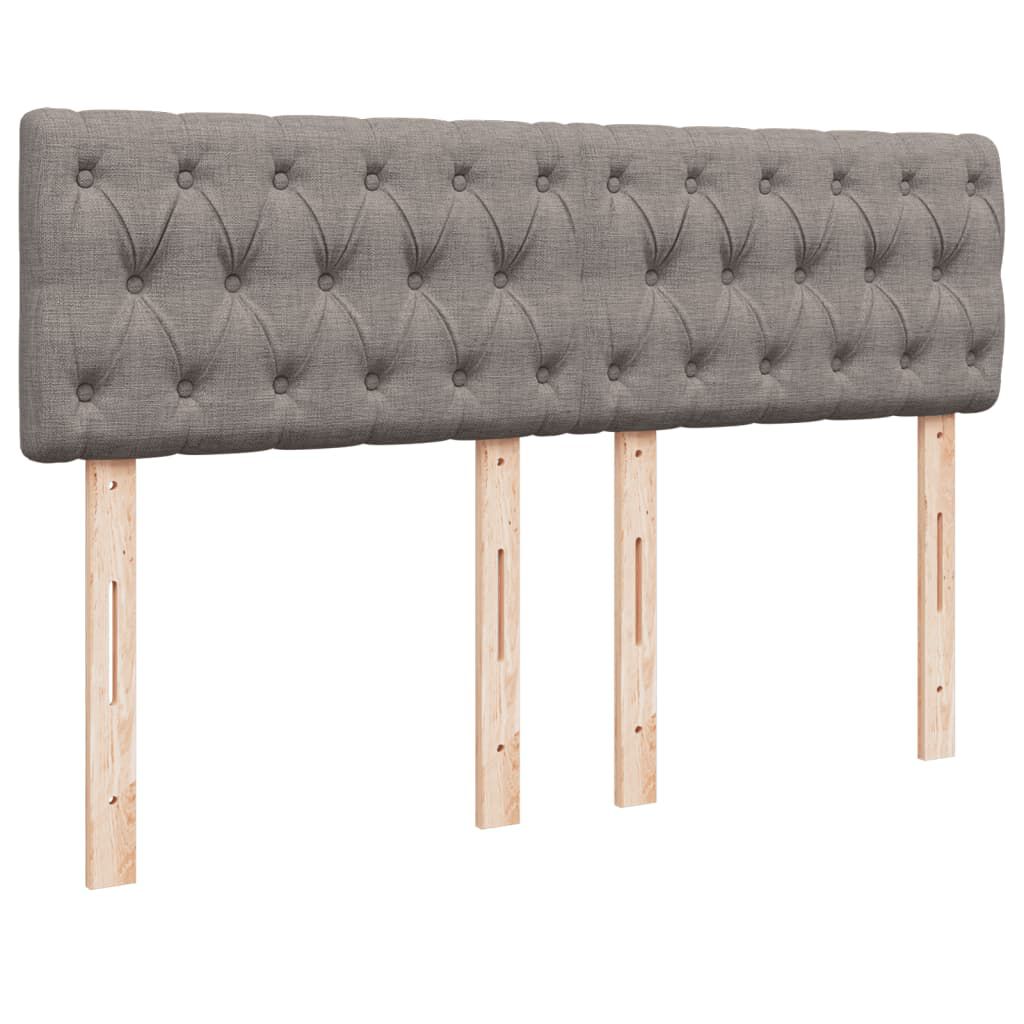 vidaXL Κρεβάτι Boxspring με Στρώμα Taupe 140x190 εκ. Υφασμάτινο