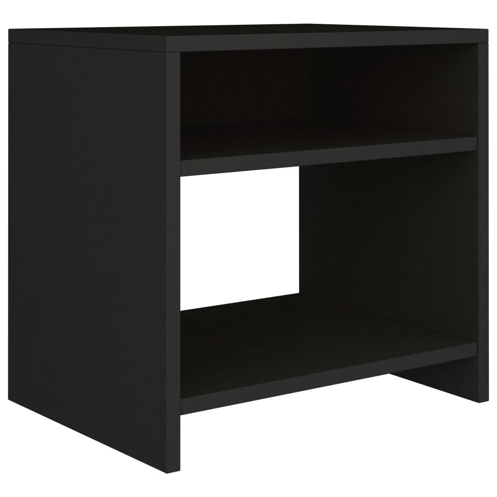 vidaXL Κομοδίνο Μαύρο 40 x 30 x 40 εκ. από Επεξ. Ξύλο