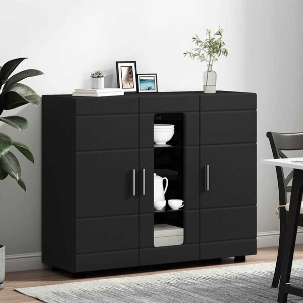 vidaXL Πλαϊνό γραφείο Μαύρο 55.5 x 29 x 100 εκ Επεξεργασμένο ξύλο