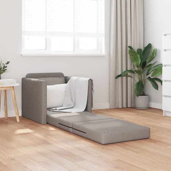 vidaXL Καναπές-Κρεβάτι Δαπέδου 2 σε 1 Taupe 112x174x55 εκ. Ύφασμα