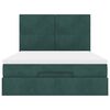 vidaXL Οθωμανικό κρεβάτι με στρώματα Σκούρο πράσινο 140x200cm Βελούδο