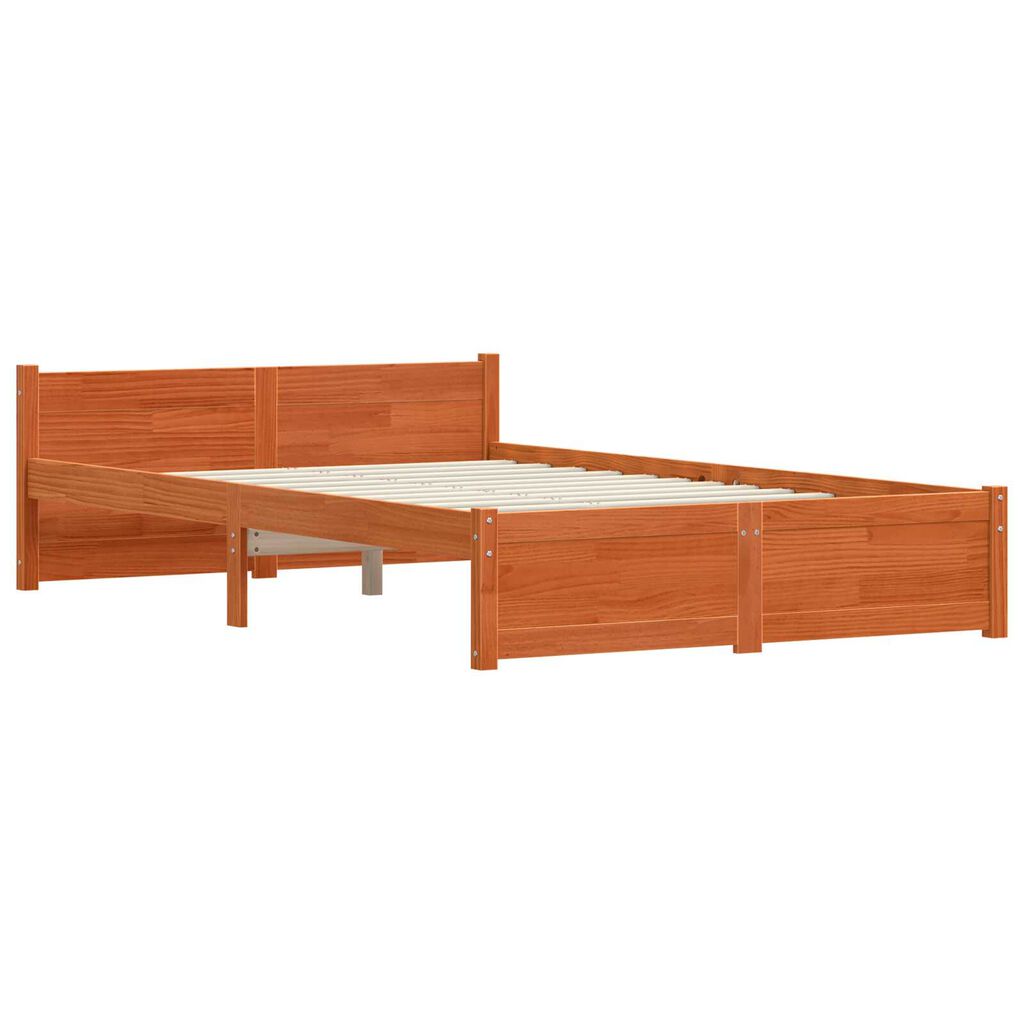 vidaXL Σκελετός Κρεβατιού Καφέ κεριού 120 x 200 cm Μασίφ ξύλο πεύκου