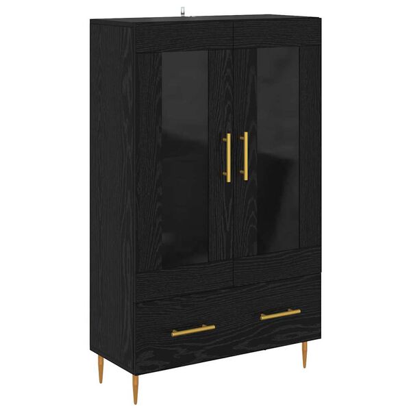 vidaXL Highboard &Mu;&alpha;ύ&rho;&eta; &Omicron;&xi;&upsilon;ά 69,5 x 31 x 115 &epsilon;&kappa;. &Sigma;ύ&nu;&theta;&epsilon;&tau;&omicron; &Xi;ύ&lambda;&omicron; &kappa;&alpha;&iota; &Gamma;&upsilon;&alpha;&lambda;ί