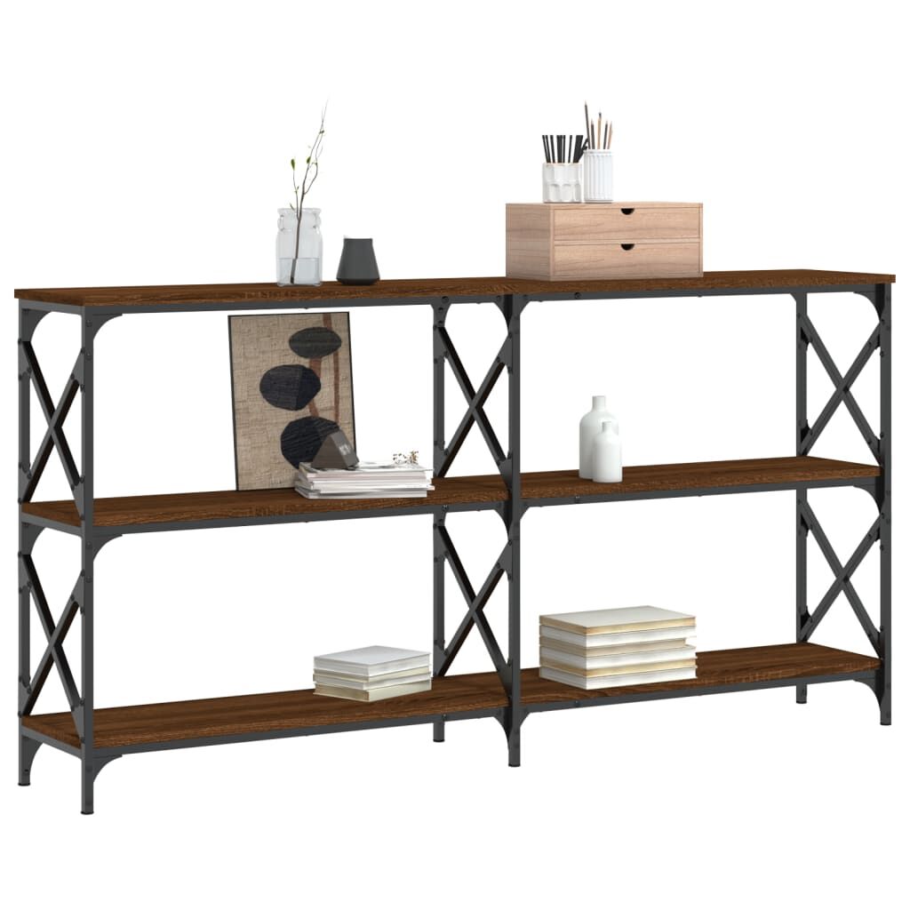 vidaXL Τραπέζι Κονσόλα Καφέ Δρυς 156x28x80,5 εκ. Επεξεργασμένο Ξύλο