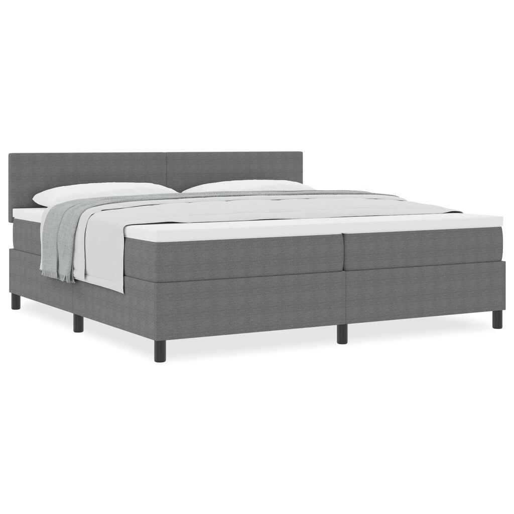 vidaXL Κρεβάτι με Ελατήριο και Στρώμα Light Grey 200x200 εκ Ύφασμα Βελούδου