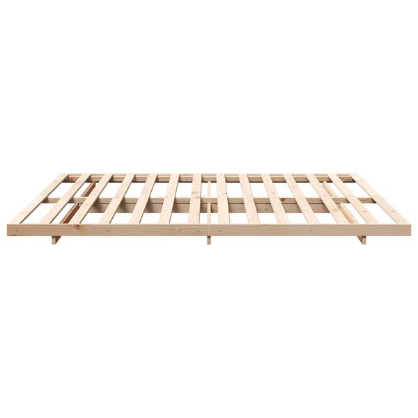 vidaXL Κρεβάτι δαπέδου Καφέ 180 x 210 cm Μασίφ ξύλο πεύκου