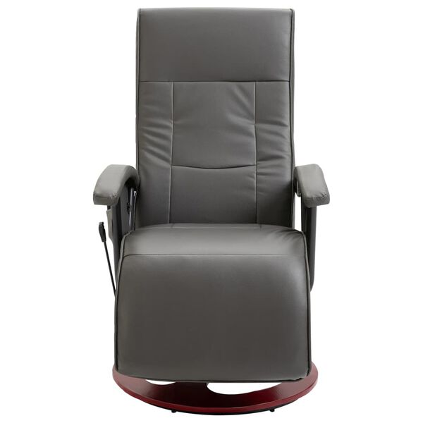 vidaXL Πολυθρόνα Μασάζ Γκρι από Συνθετικό Δέρμα