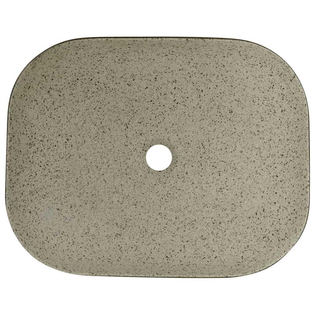 vidaXL Νιπτήρας Ορθογώνιος Γκρι/Μαύρος 48 x 37,5 x 13,5 εκ. Κεραμικός