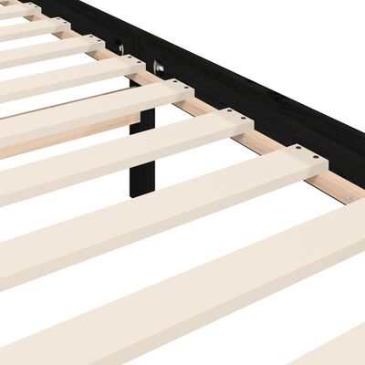 vidaXL Πλαίσιο Κρεβατιού με Κεφαλάρι Μαύρο 160 x 200 εκ. Μασίφ Ξύλο