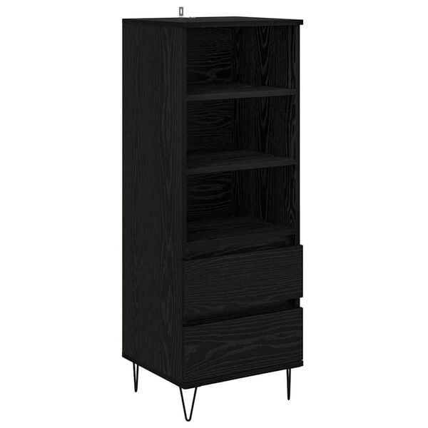 vidaXL Highboard &Mu;&alpha;ύ&rho;&eta; &Omicron;&xi;&upsilon;ά 40 x 36 x 110 &epsilon;&kappa;. &Epsilon;&pi;&epsilon;&xi;&epsilon;&rho;&gamma;&alpha;&sigma;&mu;έ&nu;&omicron; &xi;ύ&lambda;&omicron;