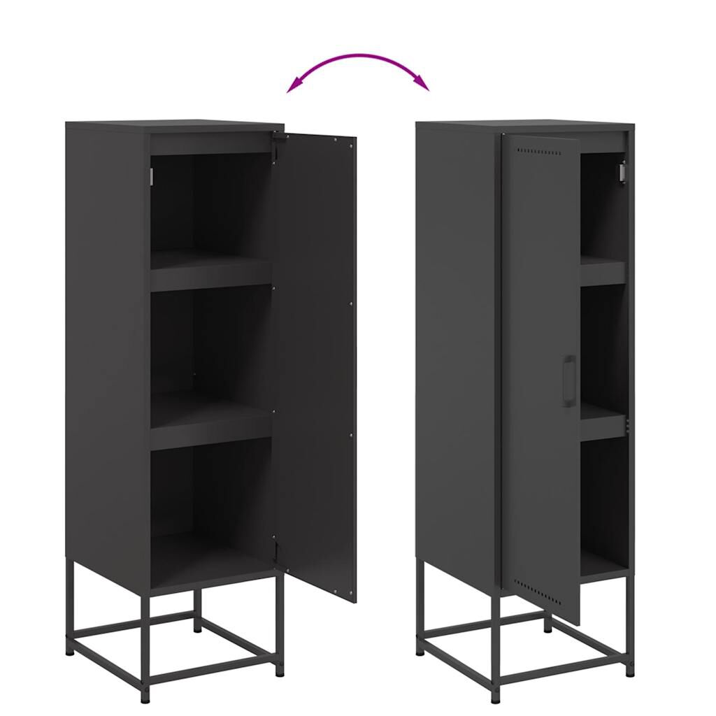 vidaXL Μπουφές Μαύρος 36x39x123 εκ. από Ατσάλι