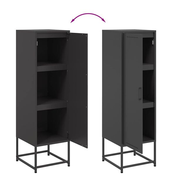 vidaXL Μπουφές Μαύρος 36x39x123 εκ. από Ατσάλι