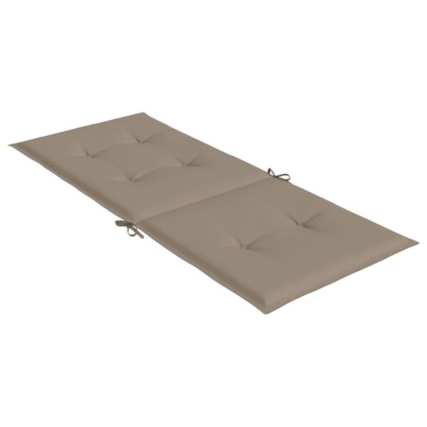 vidaXL Μαξιλάρια Καρέκλας Κήπου με Πλάτη 4 τεμ. Taupe 120x50x3 εκ.