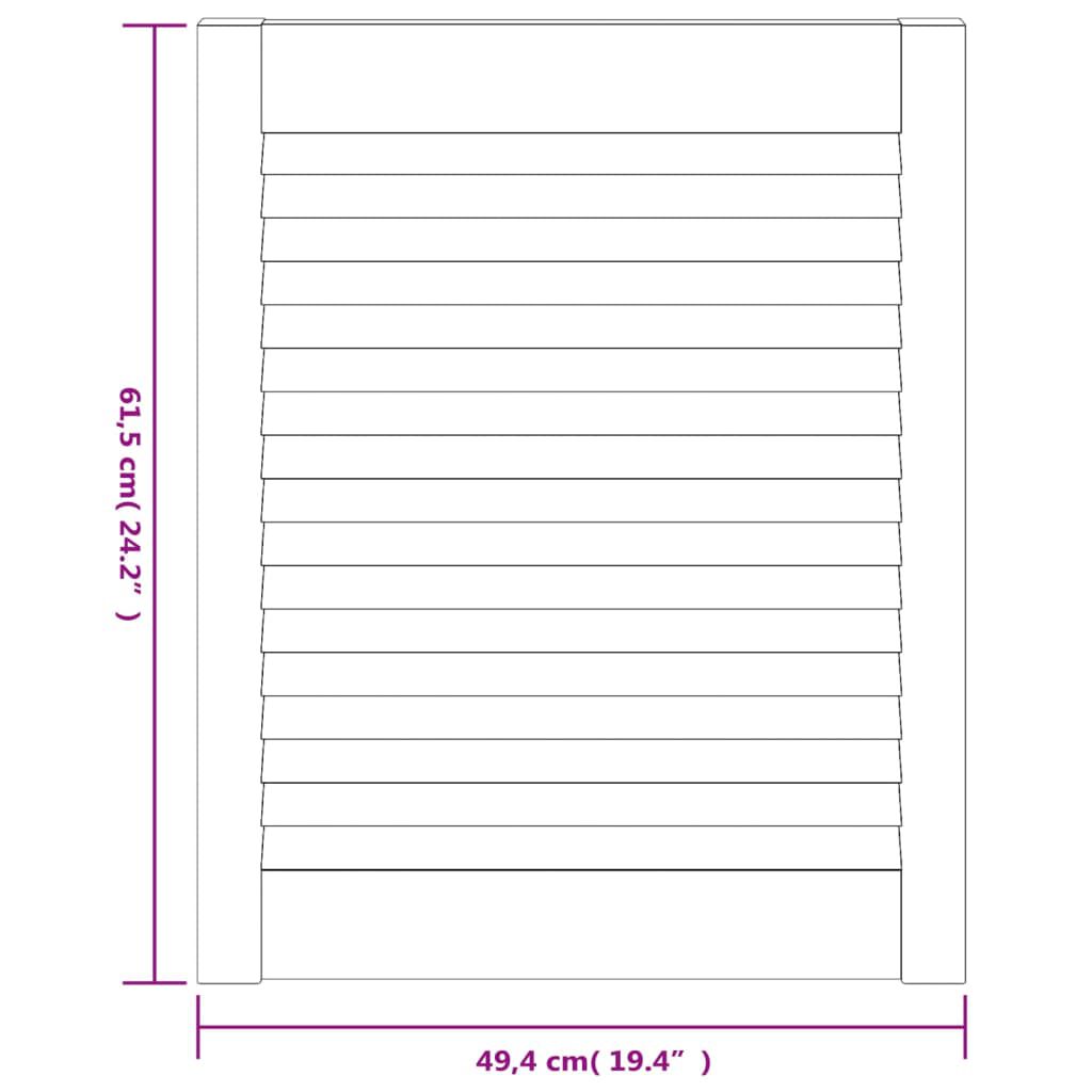 vidaXL Πορτάκια με Περσίδες 2 Τεμ. Λευκά 61,5x49,4εκ Μασίφ Ξύλο Πεύκου