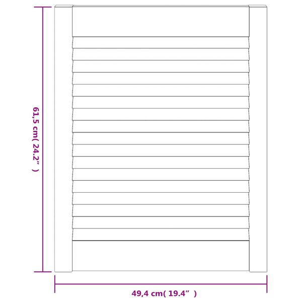 vidaXL Πορτάκια με Περσίδες 2 Τεμ. Λευκά 61,5x49,4εκ Μασίφ Ξύλο Πεύκου