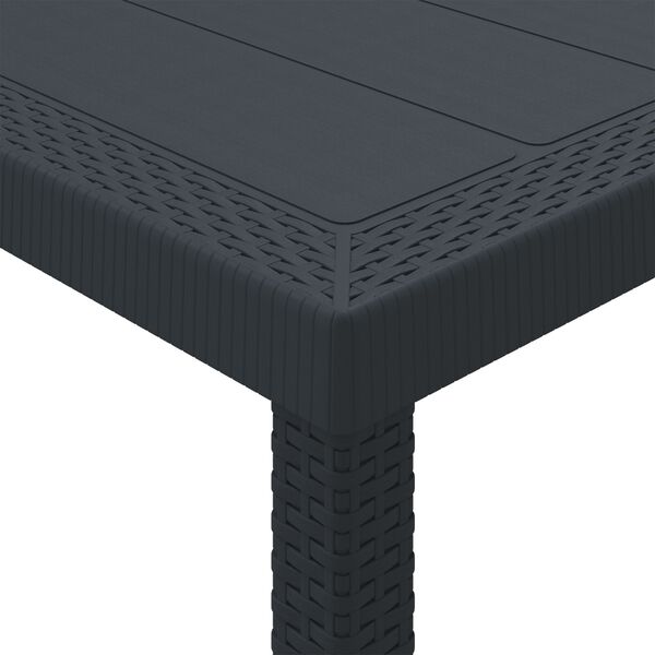 vidaXL Τραπέζι Κήπου Ανθρακί 150x100x73 εκ. Πολυ Ράτταν