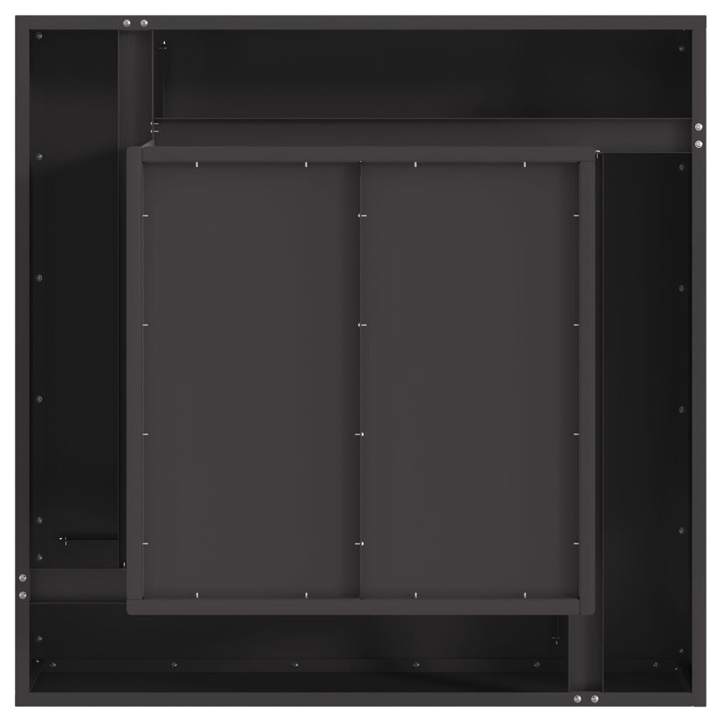 vidaXL Τετράγωνη Μαύρη Εστία Φωτιάς 80x80x40 εκ. από Ατσάλι
