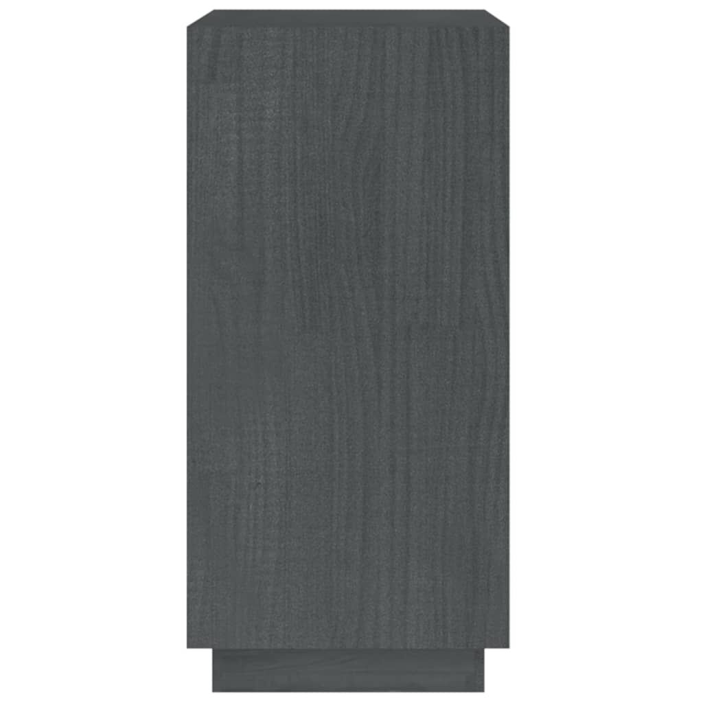 vidaXL Βιβλιοθήκη Γκρι 40 x 35 x 71 εκ. από Μασίφ Ξύλο Πεύκου