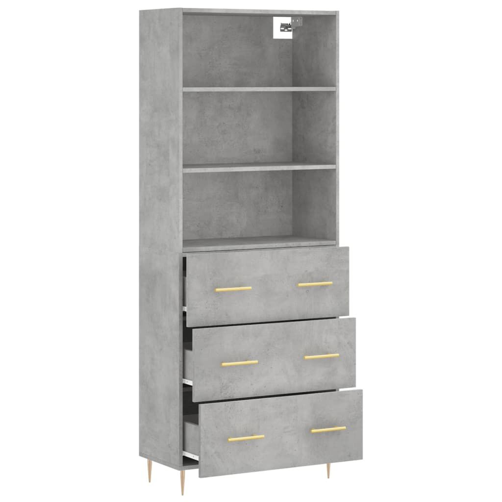 vidaXL Ντουλάπι Γκρι Σκυροδέματος 69,5x34x180 εκ. Επεξεργασμένο Ξύλο