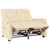 vidaXL Πολυθρόνα Μασάζ Ανακλινόμενη 2 Θέσεων Κρεμ από Συνθετικό Δέρμα