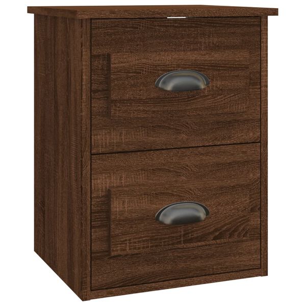 vidaXL Κομοδίνα Επιτοίχια 2 τεμ. Καφέ Δρυς 41,5x36x53 εκ.