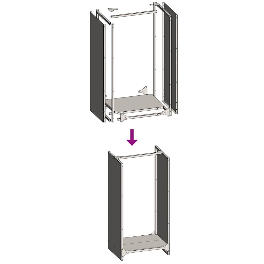 vidaXL Ραφιέρα Καυσόξυλων 40x30x80 εκ. από Ανοξείδωτο ατσάλι