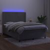 vidaXL &Kappa;&rho;&epsilon;&beta;ά&tau;&iota; Boxspring &mu;&epsilon; &Sigma;&tau;&rho;ώ&mu;&alpha; & LED &Alpha;&nu;.&Gamma;&kappa;&rho;&iota; 140x200 &epsilon;&kappa;. &Beta;&epsilon;&lambda;&omicron;ύ&delta;&iota;&nu;&omicron;