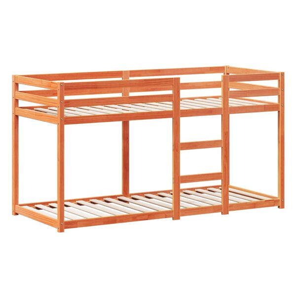 vidaXL Κουκέτα με Οροφή Καφέ Κεριού 90x190 εκ. από Μασίφ Ξύλο Πεύκου