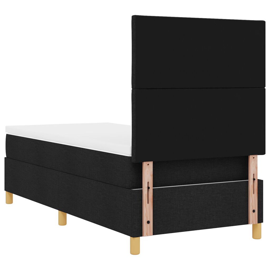 vidaXL Κρεβάτι Box Spring με στρώμα Μαύρο 100x200 εκ. Ύφασμα