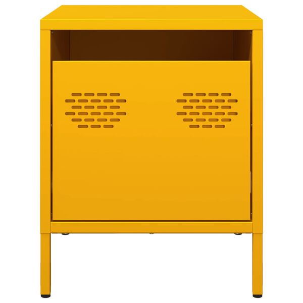 vidaXL Κομοδίνο Μουσταρδί 35x39x43,5 εκ. από Χάλυβα