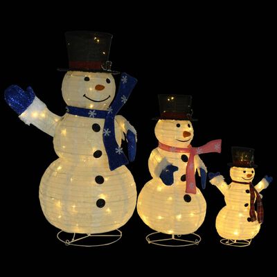 Χιονάνθρωποι Οικογ. Χριστ. Φιγούρα LED 180 εκ. Πολυτελές Ύφασμα