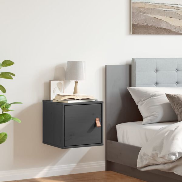 vidaXL Ντουλάπι Τοίχου Γκρι 31,5 x 30 x 30 εκ. από Μασίφ Ξύλο Πεύκου