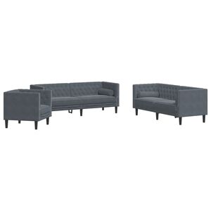 vidaXL &Kappa;&alpha;&nu;&alpha;&pi;έ&sigmaf; Chesterfield &Sigma;&epsilon;&tau; 3 &Tau;&epsilon;&mu;. &mu;&epsilon; &Sigma;&tau;&eta;&rho;ί&gamma;&mu;&alpha;&tau;&alpha; &Sigma;&kappa;. &Gamma;&kappa;&rho;&iota; &Beta;&epsilon;&lambda;&omicron;ύ&delta;&omicron;