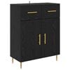vidaXL Highboard &Mu;&alpha;ύ&rho;&eta; &Omicron;&xi;&upsilon;ά 69,5 x 34 x 180 &epsilon;&kappa;. &Epsilon;&pi;&epsilon;&xi;&epsilon;&rho;&gamma;&alpha;&sigma;&mu;έ&nu;&omicron; &xi;ύ&lambda;&omicron;