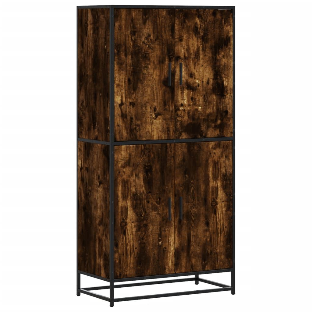 vidaXL Highboard Καπνιστή δρυς 68x35x139 cm Κατασκευασμένο ξύλο