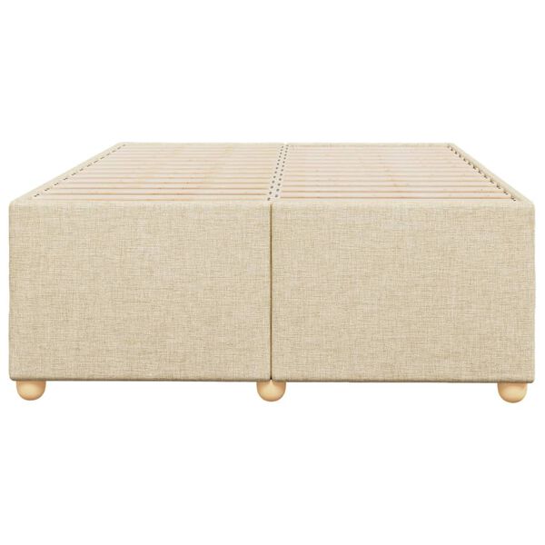 vidaXL Πλαίσιο Κρεβατιού χωρίς στρώμα Κρέμα 120x190 εκ. Υφασμάτινο