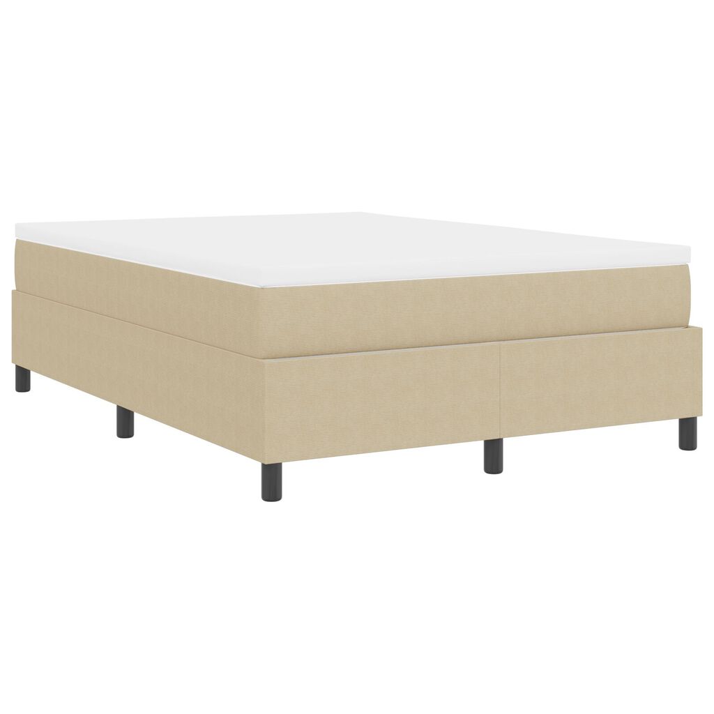 vidaXL Κρεβάτι Box Spring με Στρώμα Ανοιχτό Πράσινο Γκρι 140x200 cm Ύφασμα Κορονάκι