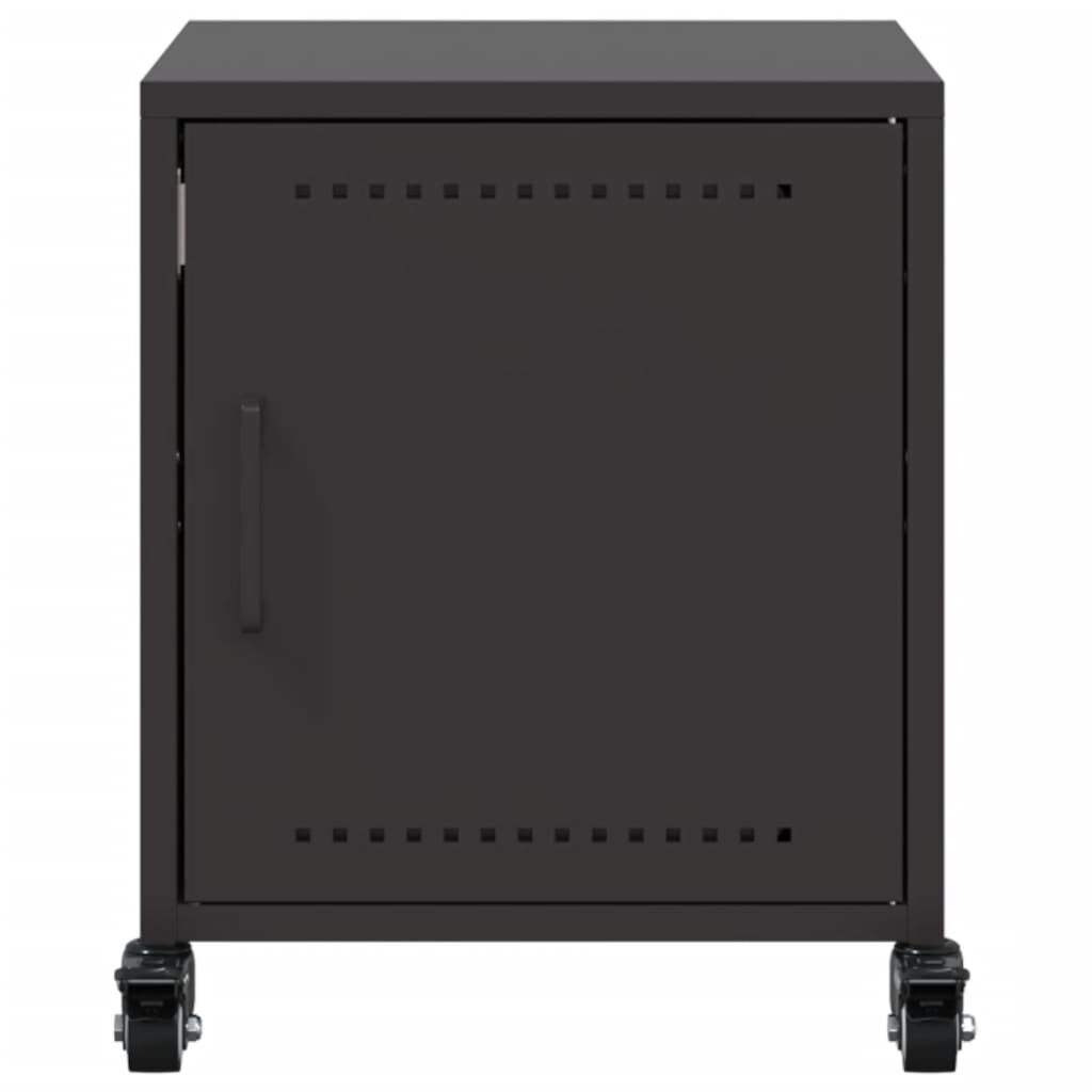 vidaXL Κομοδίνο Μαύρο 36x39x43,5 εκ. από Χάλυβα