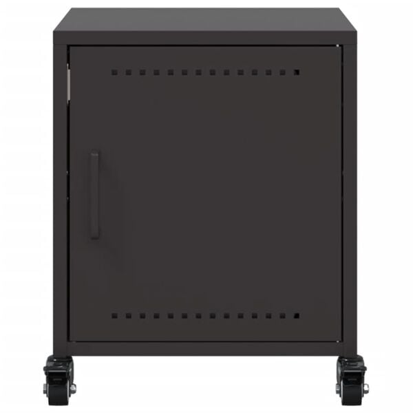 vidaXL Κομοδίνο Μαύρο 36x39x43,5 εκ. από Χάλυβα