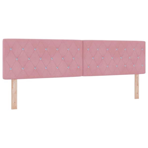 vidaXL Κρεβάτι με ελατήρια με στρώμα Ροζ 180 x 200 cm Βελούδο