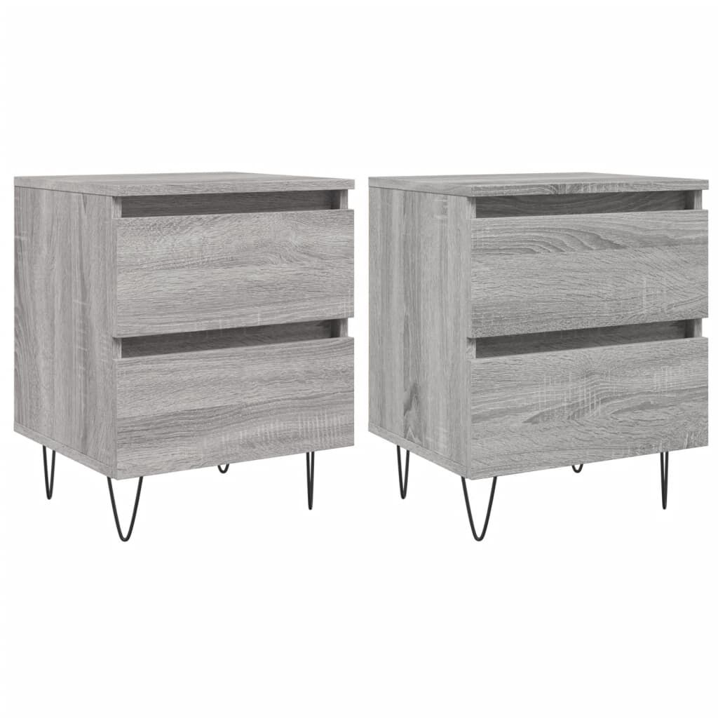vidaXL Κομοδίνα 2 τεμ. Γκρι Sonoma 40x35x50 εκ. από Επεξεργασμένο Ξύλο