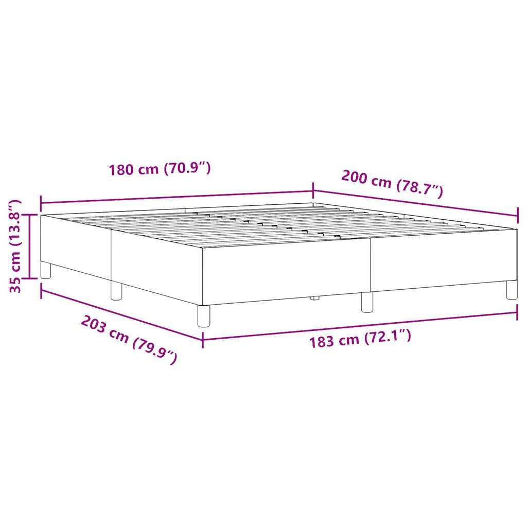 vidaXL Κρεβάτι Μπλε 180x200 εκ από Υφασμά Κορντούρας