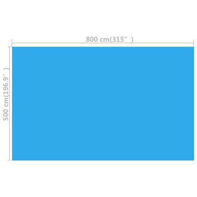 vidaXL Κάλυμμα Πισίνας Ορθογώνιο Μπλε 800 x 500 εκ. από Πολυαιθυλένιο