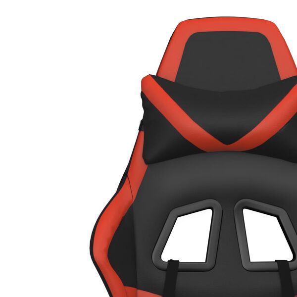 vidaXL Καρέκλα Gaming Μασάζ Υποπόδιο Μαύρο/Κόκκινο από Συνθετικό Δέρμα